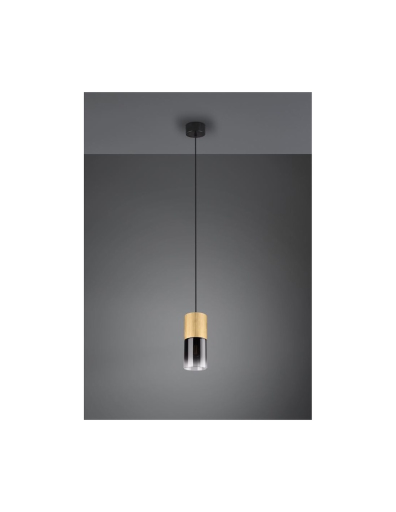 Sospensione Singola Robin Ottone Vetro Fumé Trio Lighting - Samnite