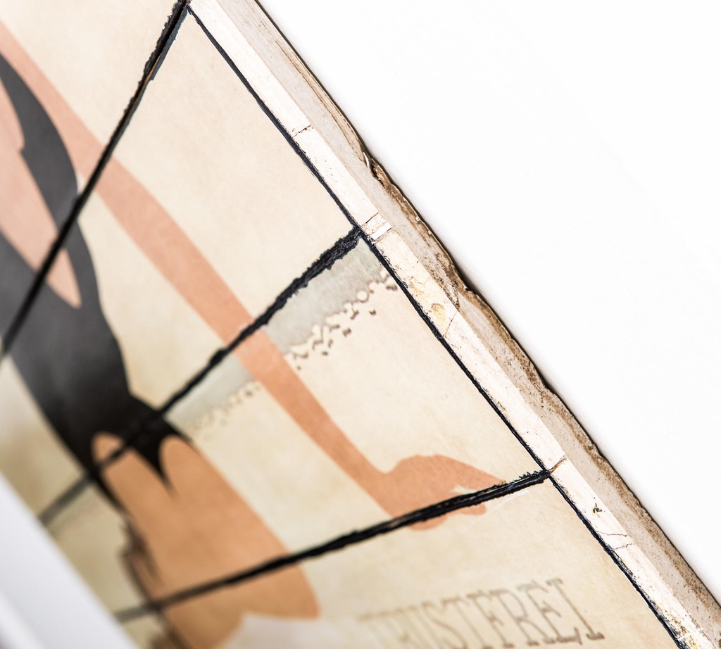 Stampa su legno con tela multicolor 60x100 cm - Samnite