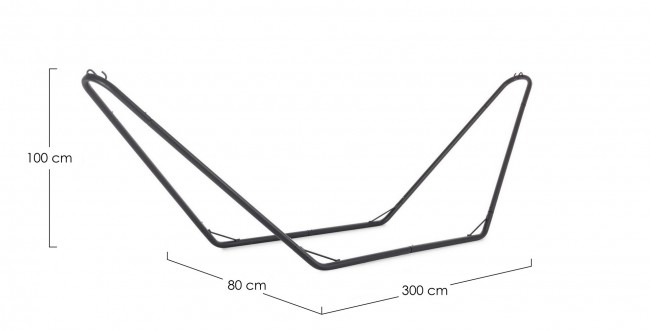 Supporto amaca in acciaio Antracite 300x80x h100 cm - Samnite