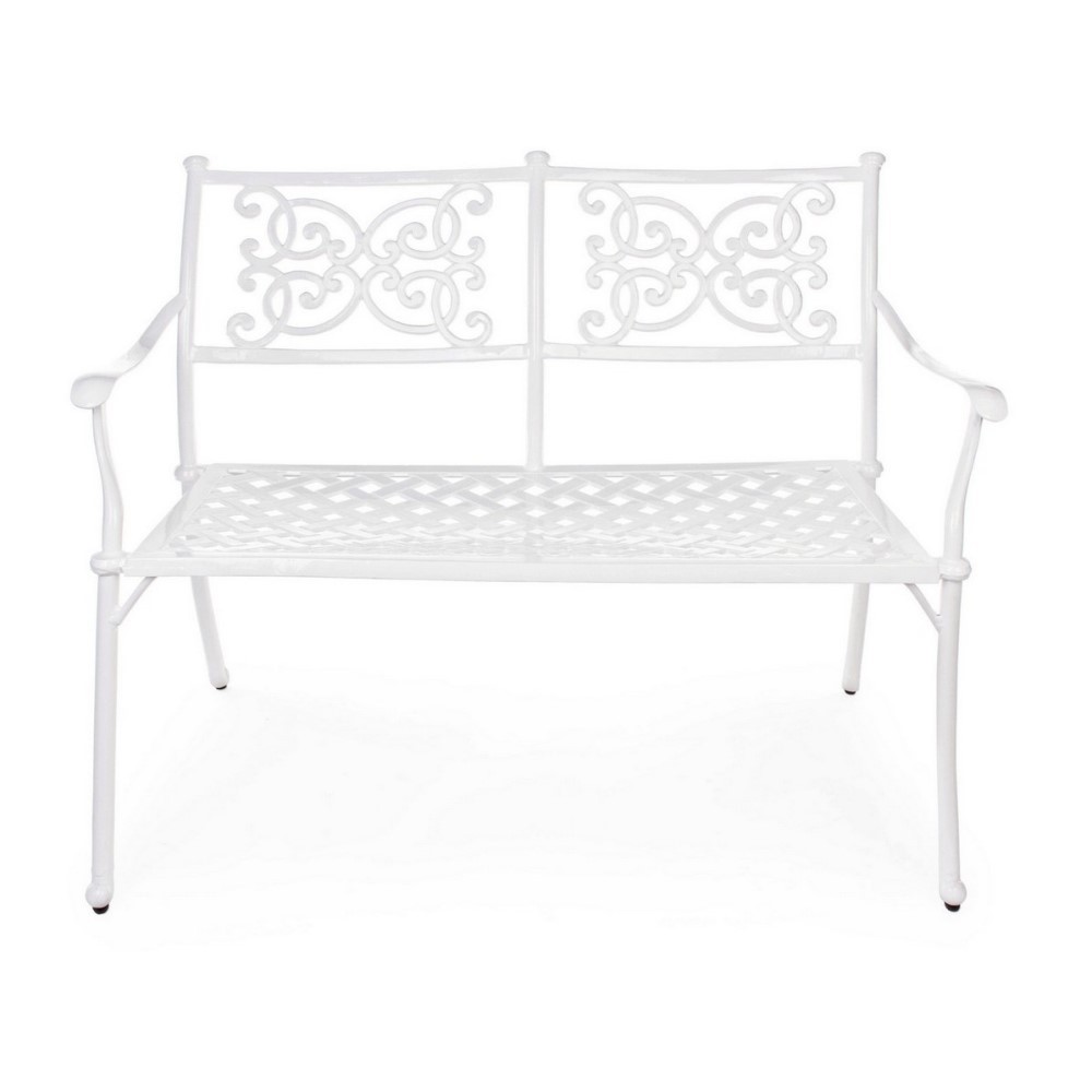 Panca Giglio bianco da esterno cm 110 x 59 x 85 h - Samnite