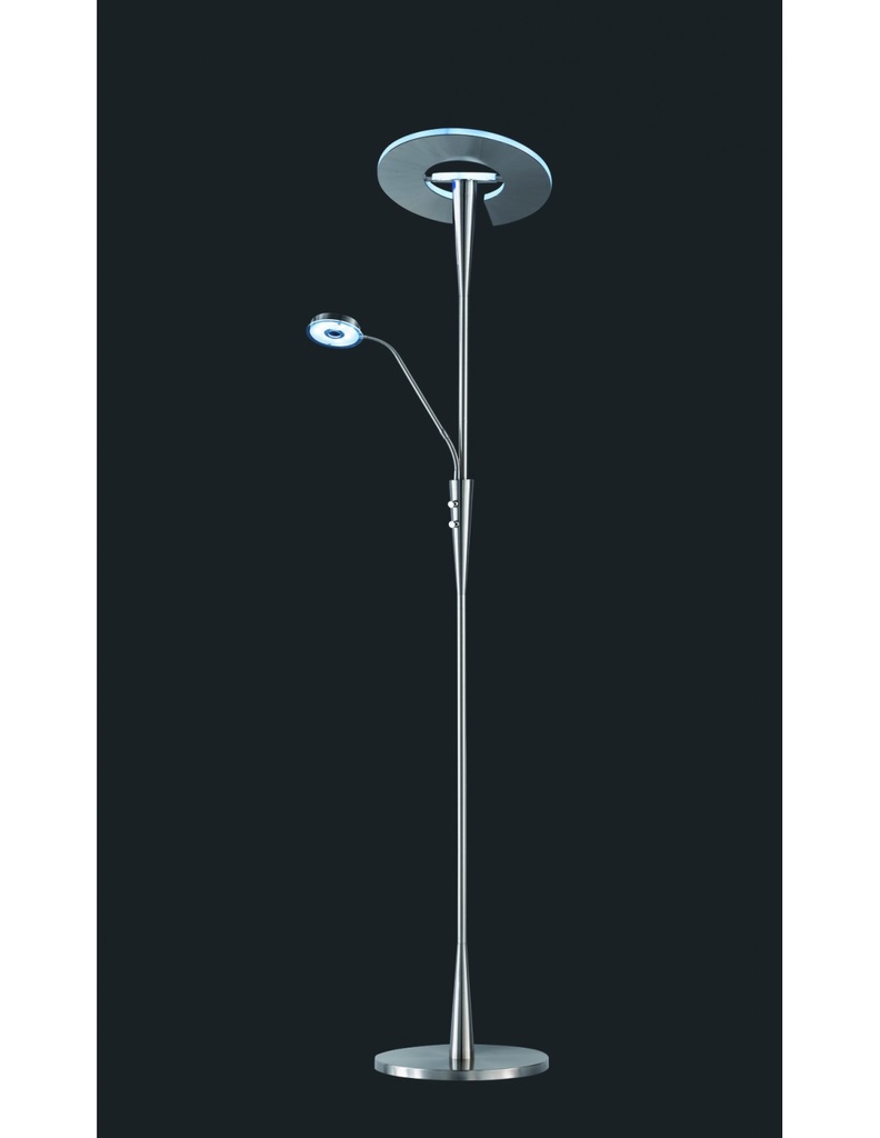 Piantana Led Con Luce Spot da Lettura Dimmerabile Quebec Nichel Trio Lighting - Samnite