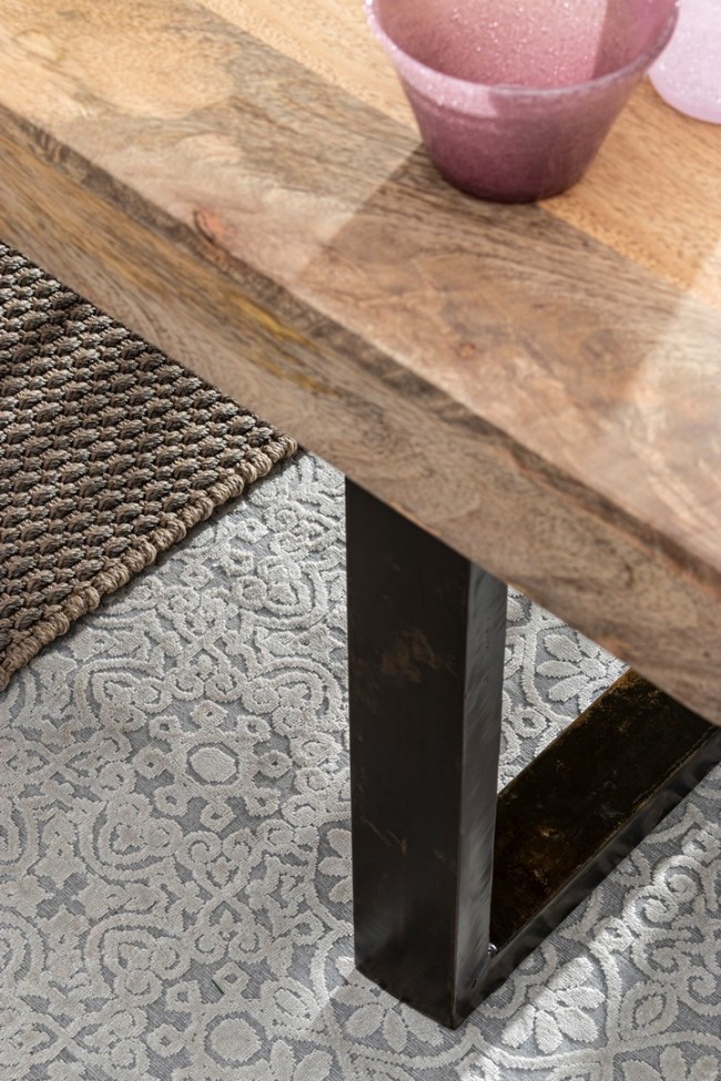 Tappeto grigio in fibre naturali stile fusion 200x300 - Samnite