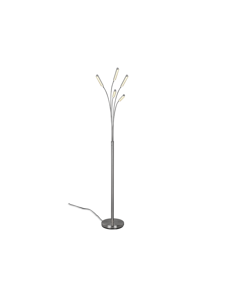 Piantana Reed 5 Archi Led Nichel Opaco H195 cm Trio Lighting - Samnite
