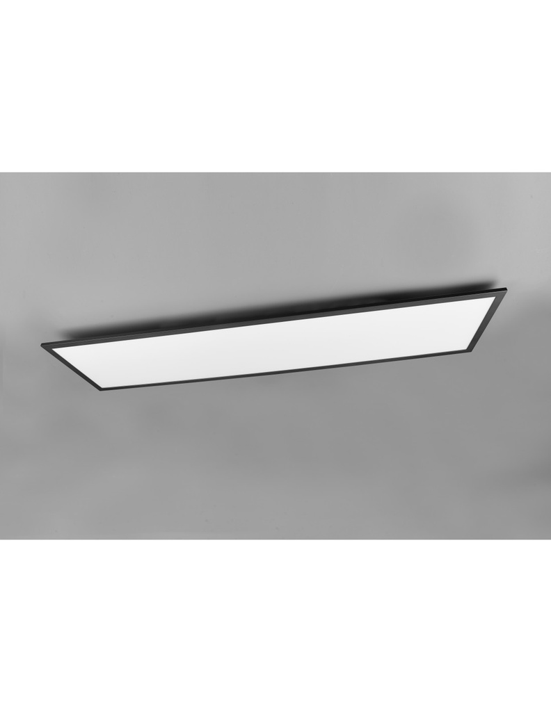 Plafoniera Applique Rettangolare Moderna Led Dimmer 34w Alpha Nero Trio Lighting - Samnite