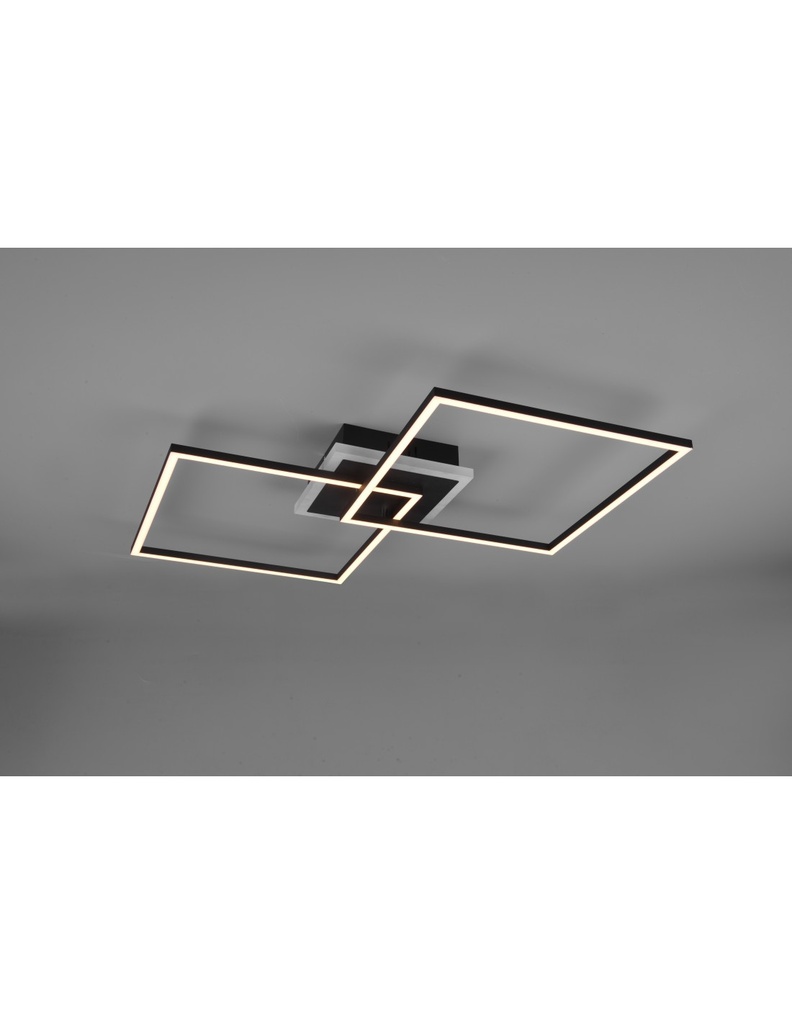 Plafoniera Arribo Quadrati Nero Led Dimmerabile Rgbw Trio Lighting - Samnite