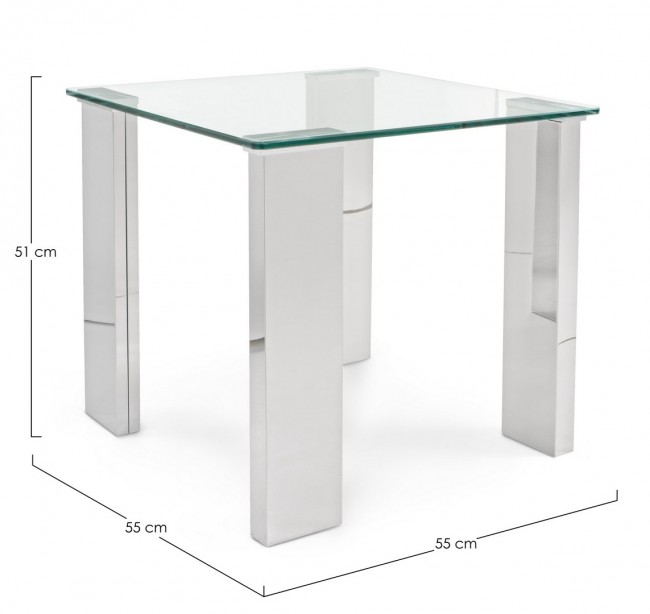 Tavolino NEW ARLEY gambe in mdf rivestite in acciaio 51h cm - Samnite