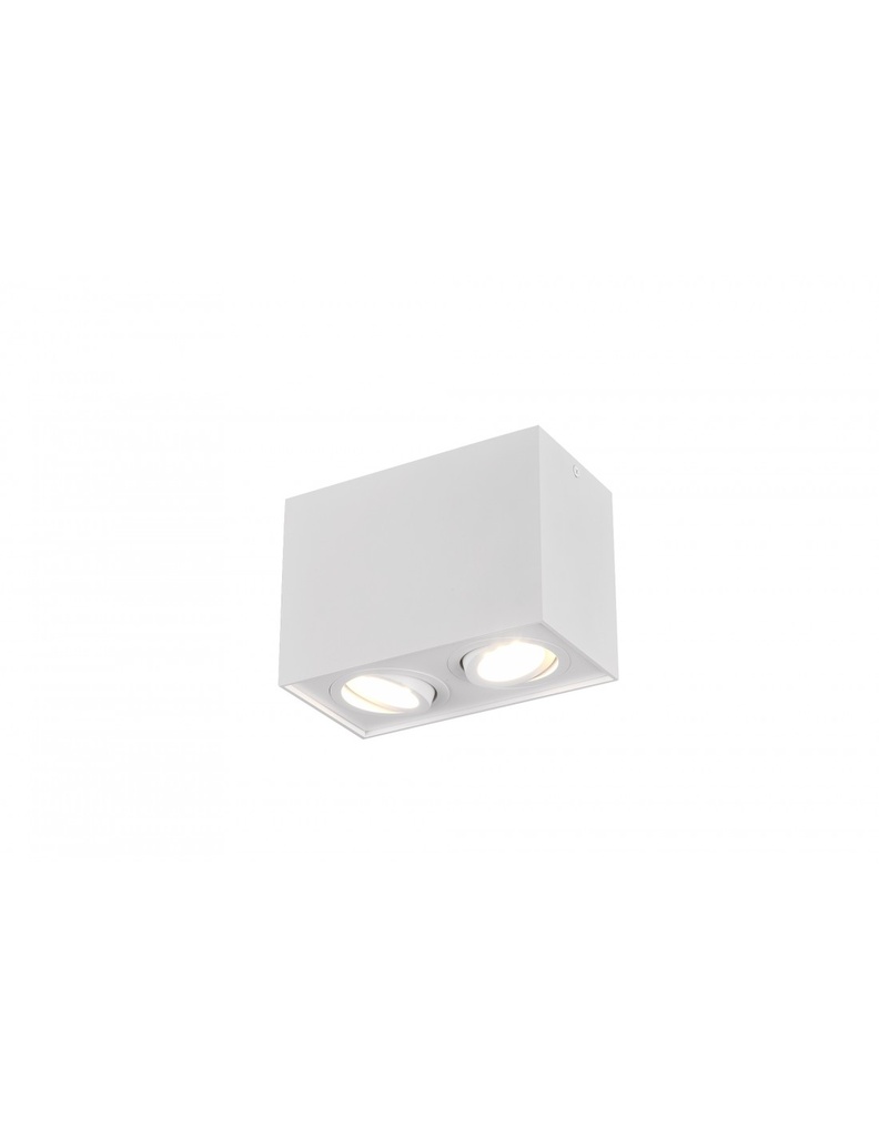 Plafoniera Biscuit Cubo Bianco 2 Spot GU10 Orientabili Trio Lighting - Samnite