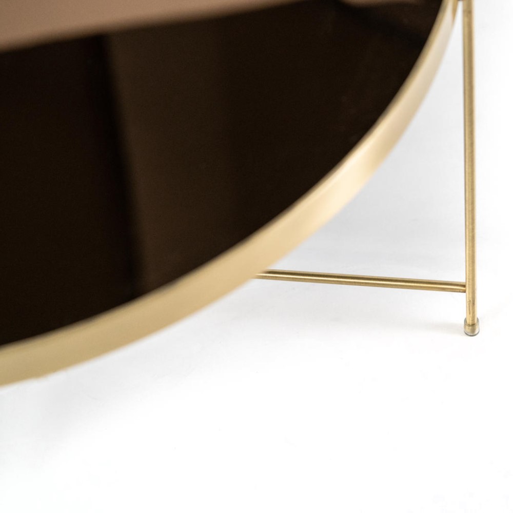 Tavolino in Vetro Temperato e Metallo - 70 x 70 x 40h - Samnite