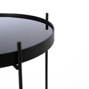 Tavolino in Vetro Temperato e Metallo Nero 38 x 38 x 43 cm - Samnite