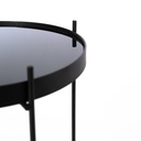 Tavolino in Vetro Temperato e Metallo Nero 38 x 38 x 43 cm - Samnite