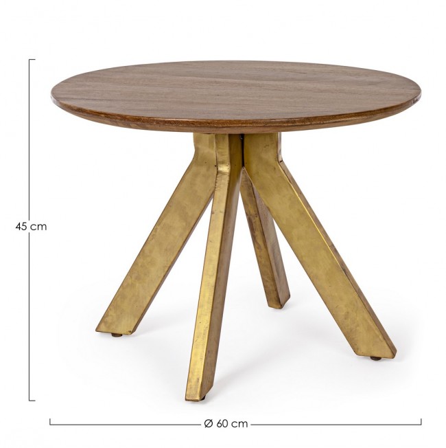 Tavolino in legno stile vintage cm Ø60 - 45 - Samnite