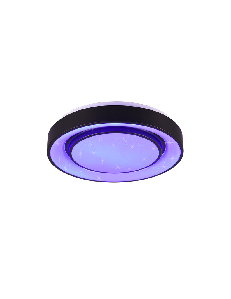 Plafoniera Moderna Led Dimmer RGB Mona Nero Ø38 cm Trio Lighting - Samnite