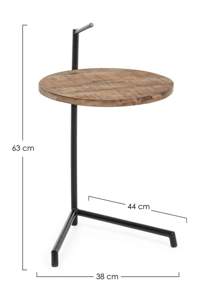 Tavolino legno e acciaio Walton  cm 38 x 44x 63 h - Samnite
