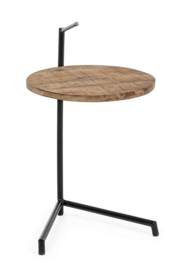 Tavolino legno e acciaio Walton  cm 38 x 44x 63 h - Samnite