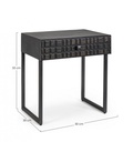 Tavolino nero 1 cassetto in legno stile industriale 50x35x55 - Samnite