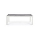 Tavolino per esterno in alluminio Bianco KLEDI LUNAR 120x70x h43 cm - Samnite