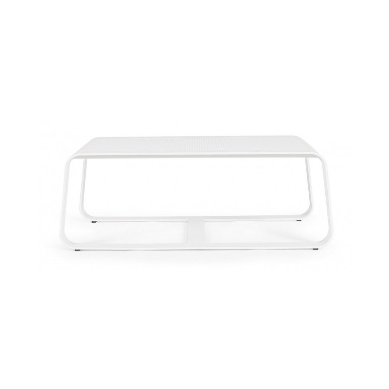 Tavolino per esterno in alluminio Bianco MERRIGAN 105x62x h38 cm - Samnite