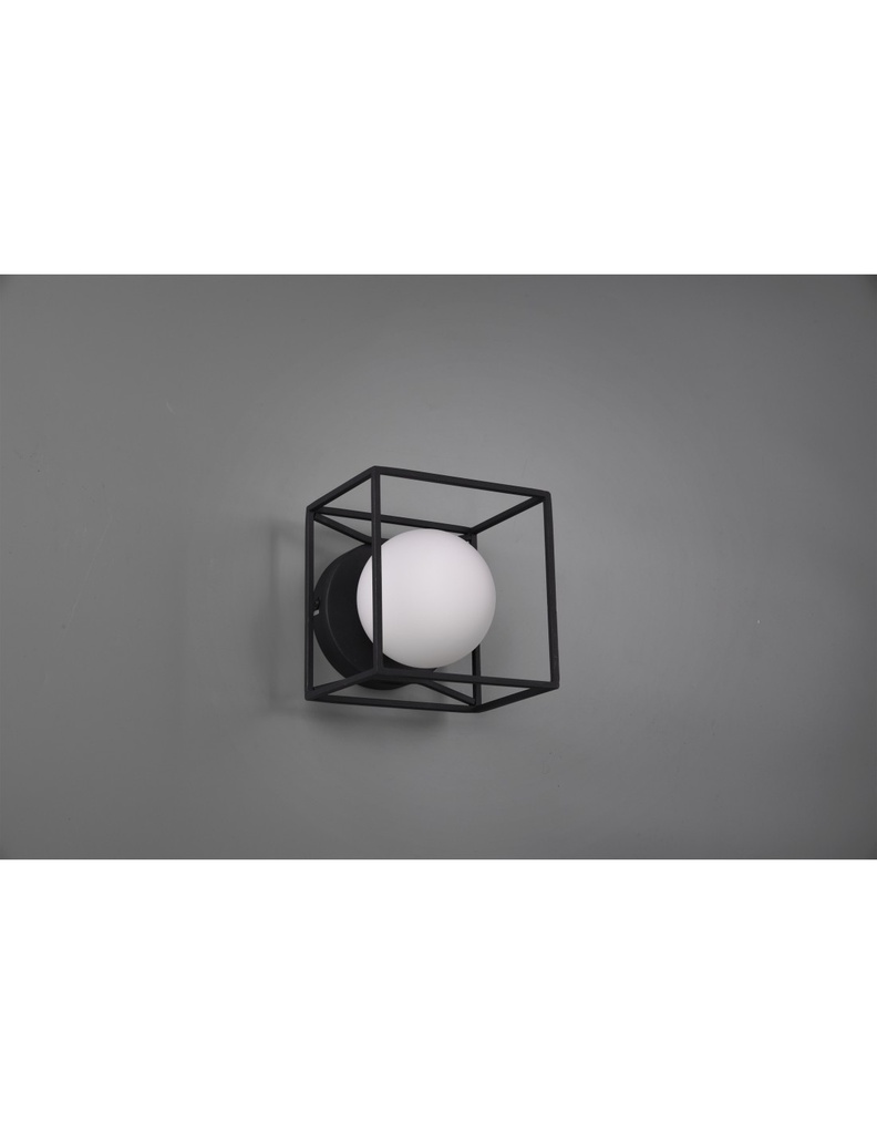 Applique-Plafoniera Gabbia 1xG9 Nero Opaco 14x14 cm Trio Lighting