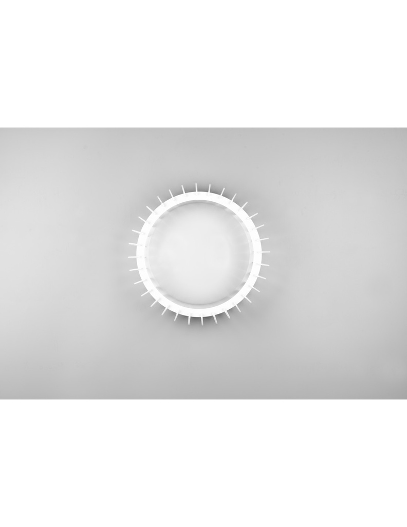 Plafoniera Rotonda Soffitto Legno Bianco Led 16,5w Dimmer Monte Trio Lighting - Samnite