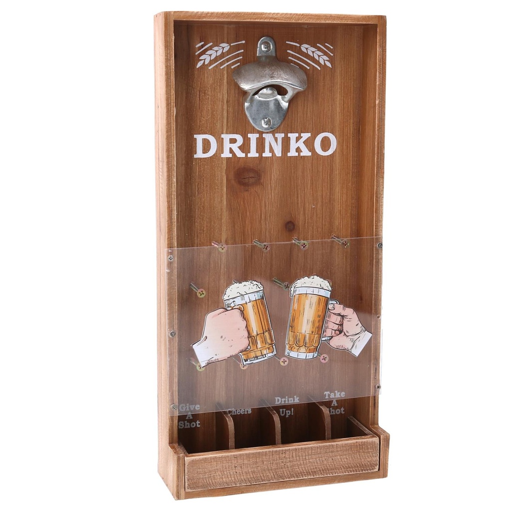 Apribottiglie legno naturale rettangolare cm19x39,5h7,5