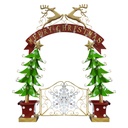 Metal tree arch with green gate cm285x80h300