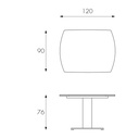 Tavolo Allungabile bianco 90 cm x 120-180 cm H. 76 cm - Samnite