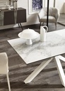 Tavolo Allungabile bianco-ceramica marmo bianco 90 cm x 160-240 cm H. 76 cm - Samnite