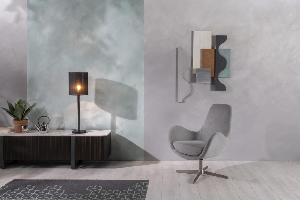 Poltrona girevole grigio chiaro 64 cm x 72 cm H. 42 cm - Samnite