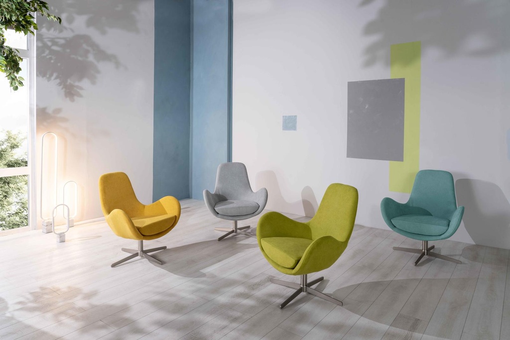 Poltrona girevole verde 64 cm x 72 cm H. 42 cm - Samnite