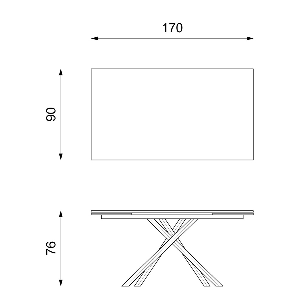 Tavolo allungabile 170/270x90 cm grigio scuro - Samnite