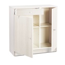 Armadio multiuso basso due ante un cassetto Bianco 77x34x h80 cm