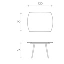 Tavolo allungabile con top in vetro temperato bianco 120/180x90h cm - Samnite