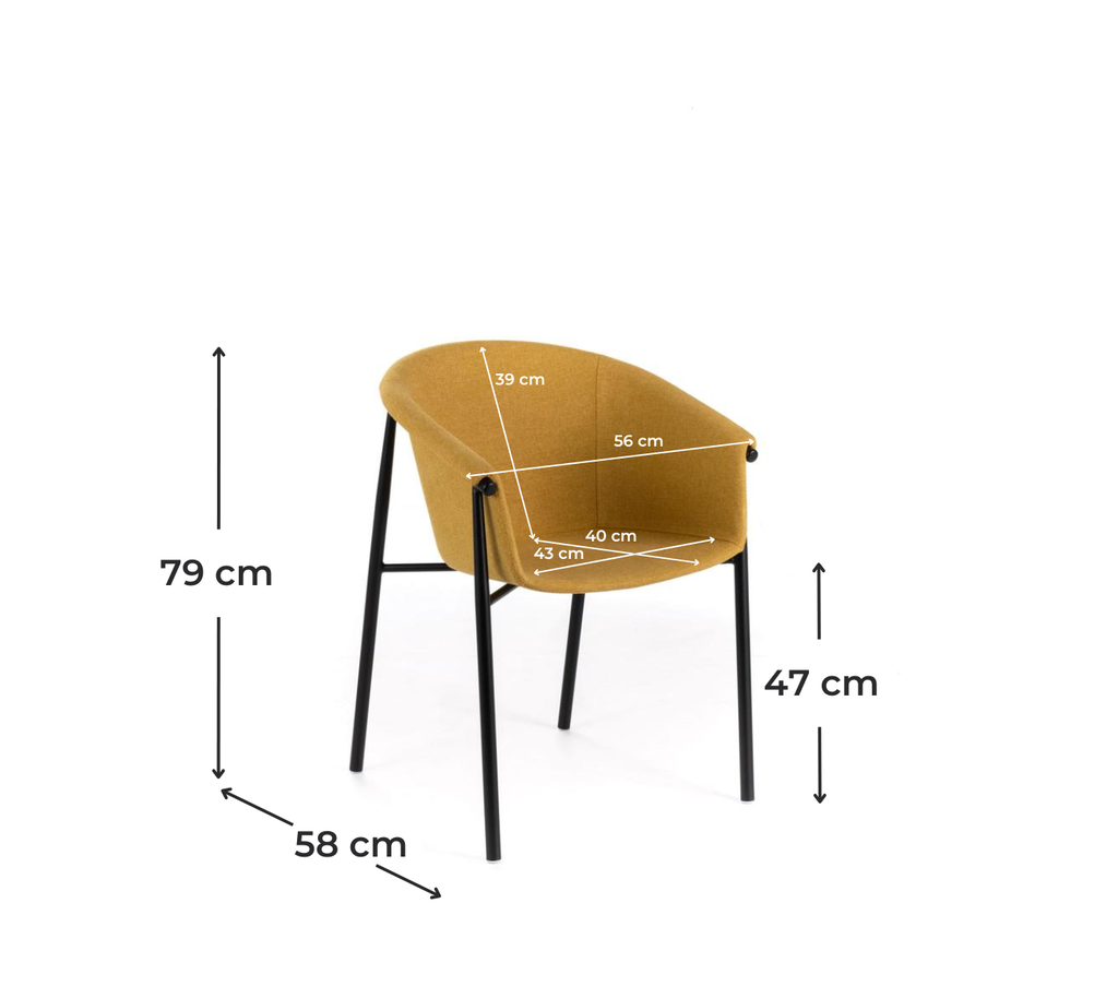 2x Sedia in Tessuto 58cm X 56cm H. 79cm