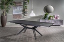 Tavolo allungabile grigio vintage - nero opaco 90 cm x 160-240  cm cm H. 76 cm - Samnite