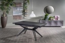 Tavolo allungabile grigio vintage - nero opaco 90 cm x 160-240  cm cm H. 76 cm - Samnite