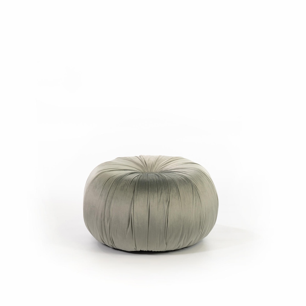 Pouf design velluto metallo grigio cm 36 x 36 x h 30 - Samnite