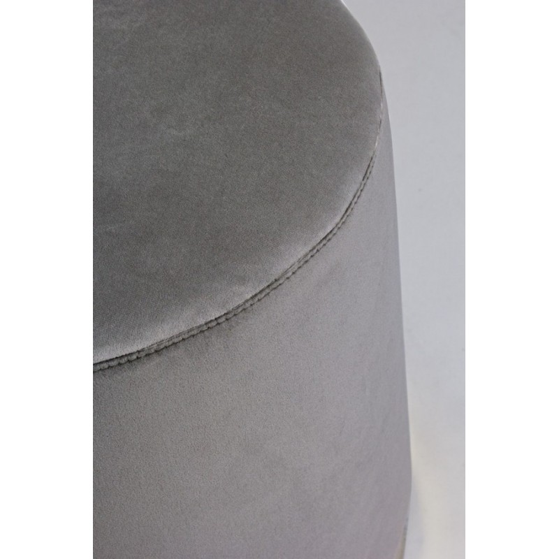 Pouf grigio effetto velluto con fascia oro cm 35 x 40 h - Samnite