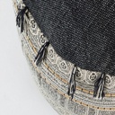 Pouf in cotone stile etnico TILAK Alaskan diametro 50x h35 cm - Samnite