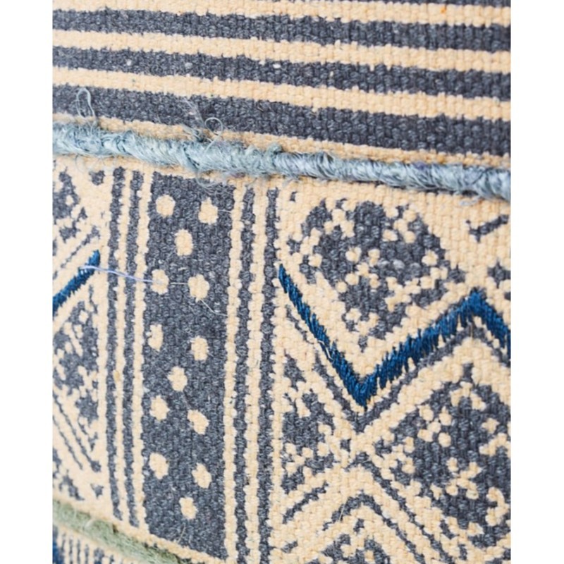 Pouf in cotone stile etnico TILAK Snorkel diametro 50x h35 cm - Samnite