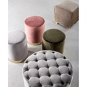 Pouf in velluto Rosa Antico LUCILLA diametro 35x h40 cm - Samnite