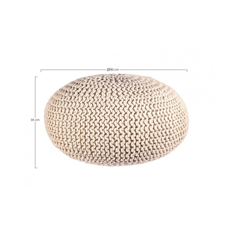 Pouf intrecciato sabbia bizzotto cm 80 - Samnite