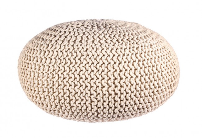 Pouf intrecciato sabbia bizzotto cm 80 - Samnite