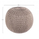 Pouf intrecciato tortora bizzotto cm 80 - Samnite