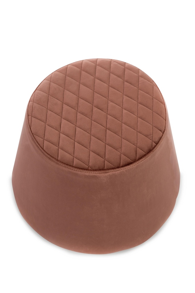 Pouf velluto metallo rosa antico cm 46,5 x 46,5 x h 33 - Samnite