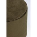 Pouf verde effetto velluto con fascia oro cm 35 x 40 h - Samnite