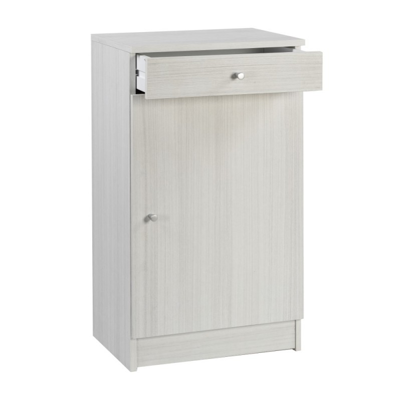 Armadio multiuso basso un anta un cassetto Eucalipto 46x34x h80 cm