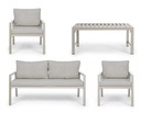 Salotto da giardino avorio con cuscini sfoderabili - Samnite