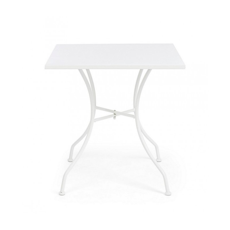 Tavolo in acciaio Kelsie bianco 70x70 cm - Samnite