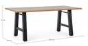 Tavolo nero in legno e acciaio stile industriale cm 180x90 - Samnite