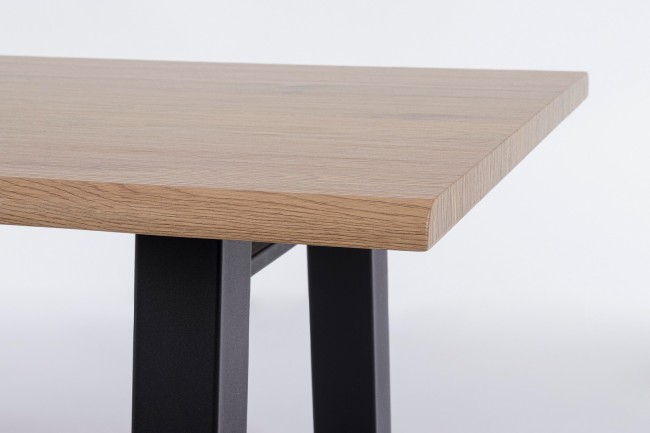 Tavolo nero in legno e acciaio stile industriale cm 180x90 - Samnite